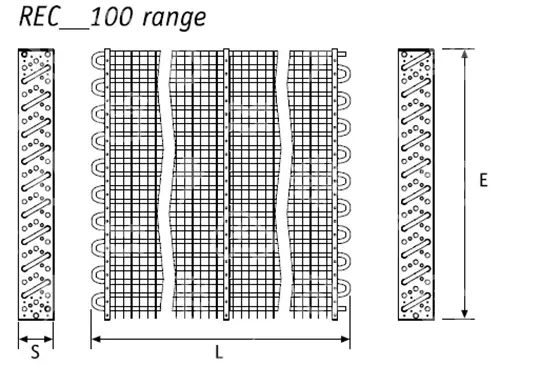 výparník statický Rivacold, REC210100, 20 trubek, 128x972x2100
